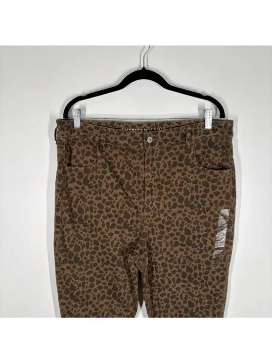 American Eagle Women 20 Leopard Next Level Stretch Super Hi-Rise Jegging NWOT - Picture 4 of 13